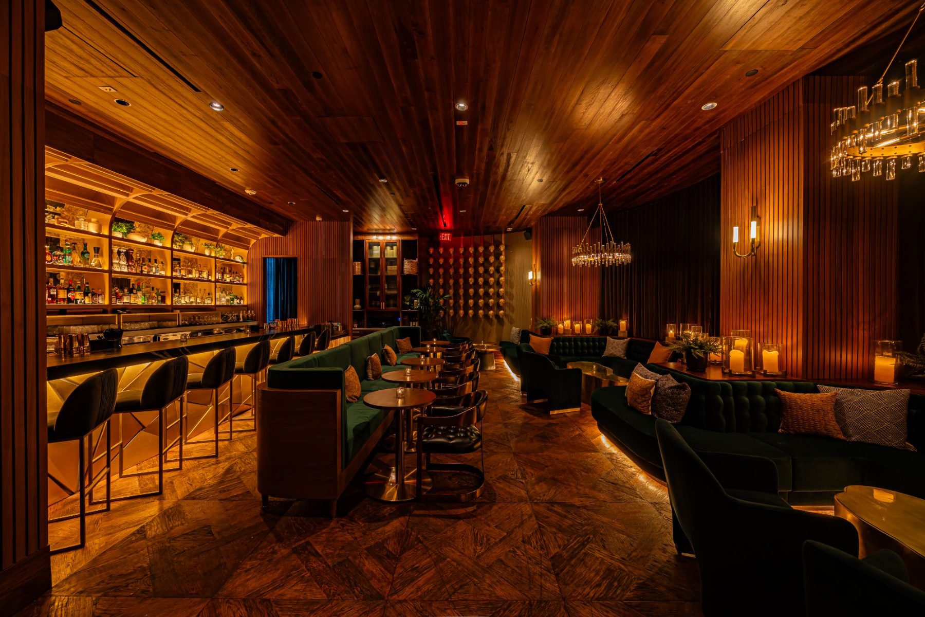 The bar and lounge at Toca Madera